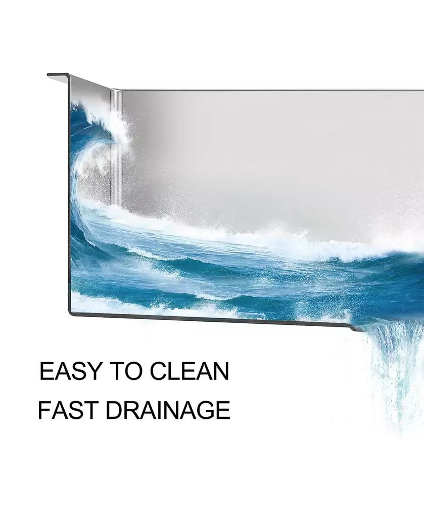 Flynama 33x22x9inch Gunmetal Black Double Bowl Kitchen Sink Drop In Stainless Steel 16 Gauge 60 40 Split 2