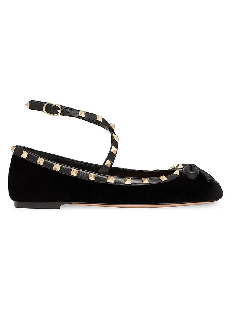 Valentino Rockstud 5MM Velvet Ballerina Flats 1