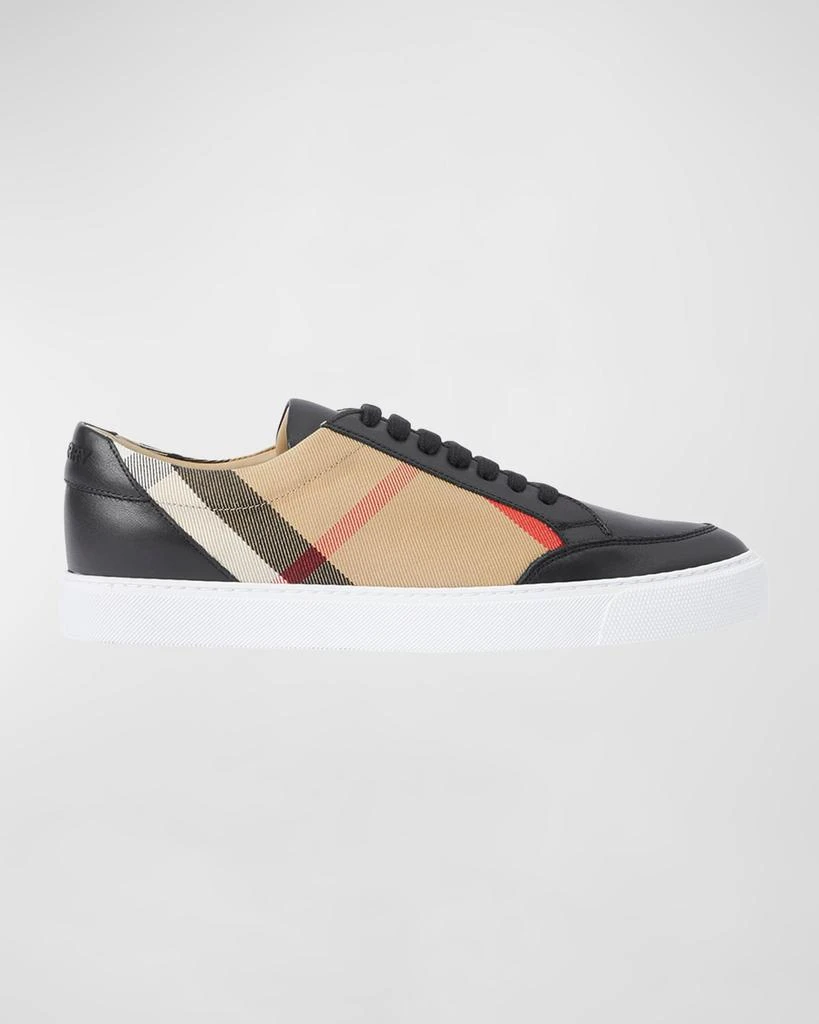 Burberry Salmond Check Leather Low-Top Sneakers 1