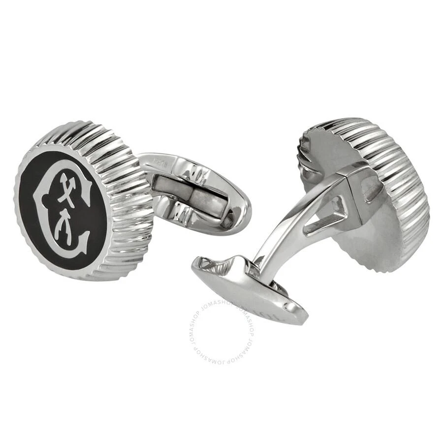 Charriol Men's Steel / Black Logo Cufflinks 2