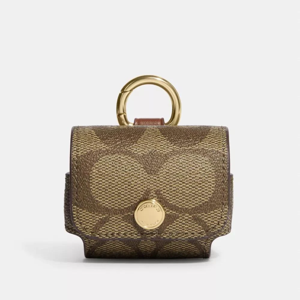 Coach Large Wireless Earbud Case In Signature Canvas 1
