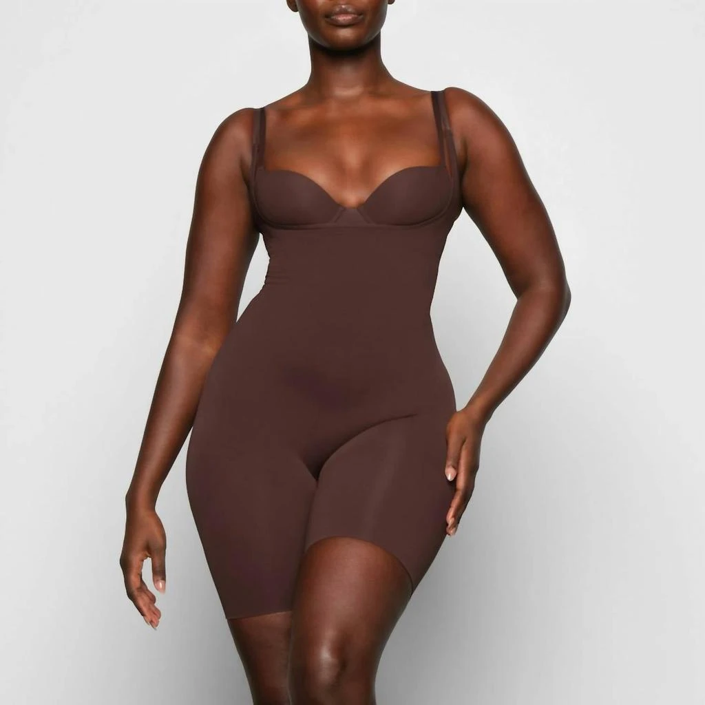 SKIMS Butt Enhancing Shapewear Open Bust Bodysuit In Cocoa 1