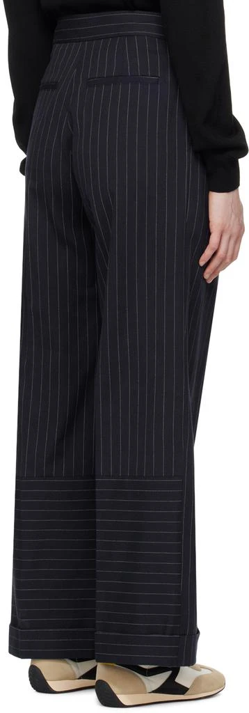 Maison Kitsune Navy Double Pleats Trousers 3