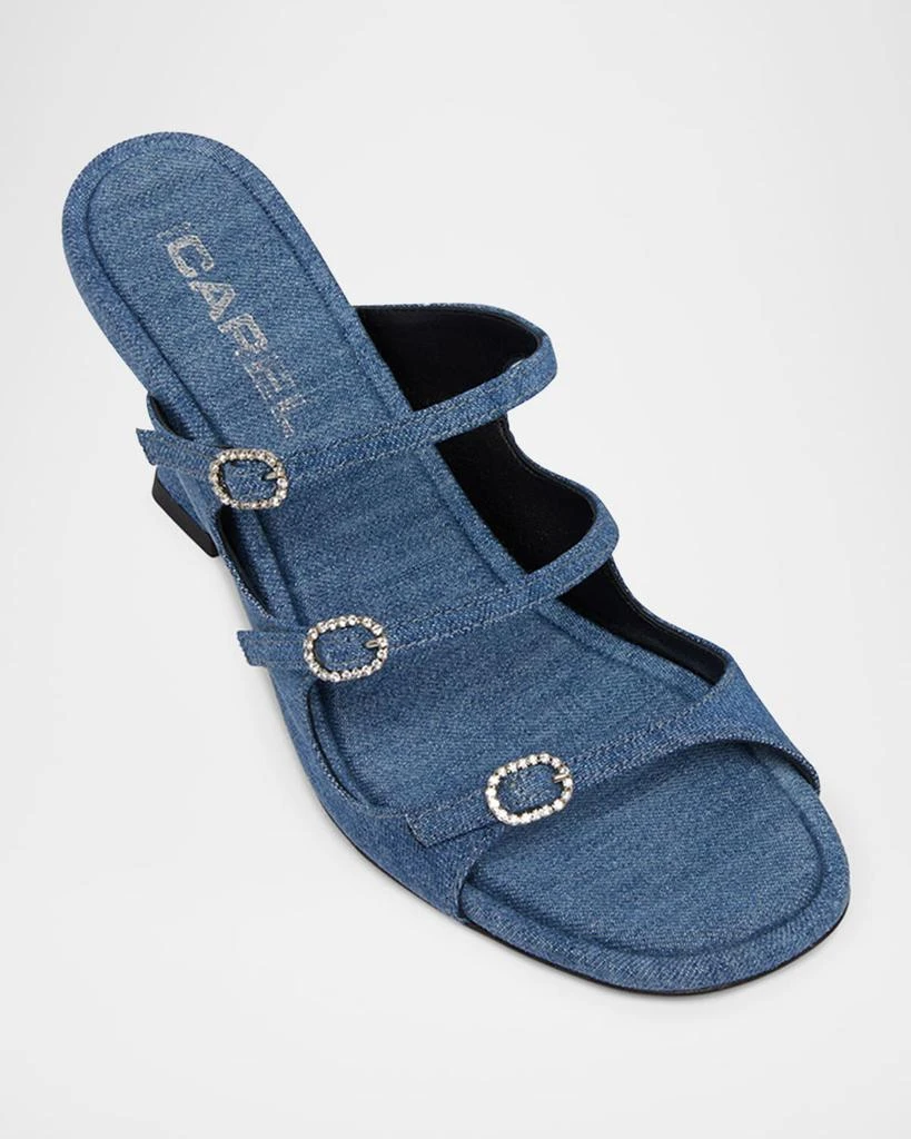 CAREL Kitty Denim Mary Jane Trio Sandals 5