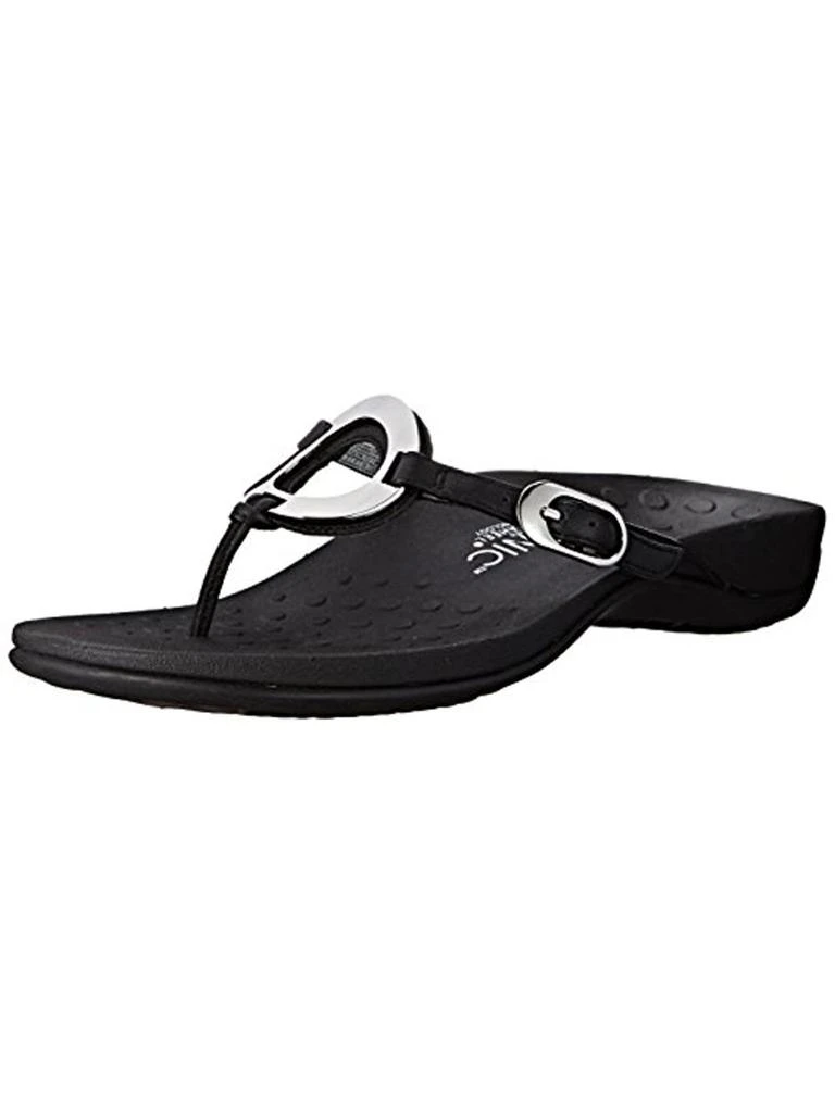 VIONIC Rest Karina Womens Leather Metallic Slide Sandals 1