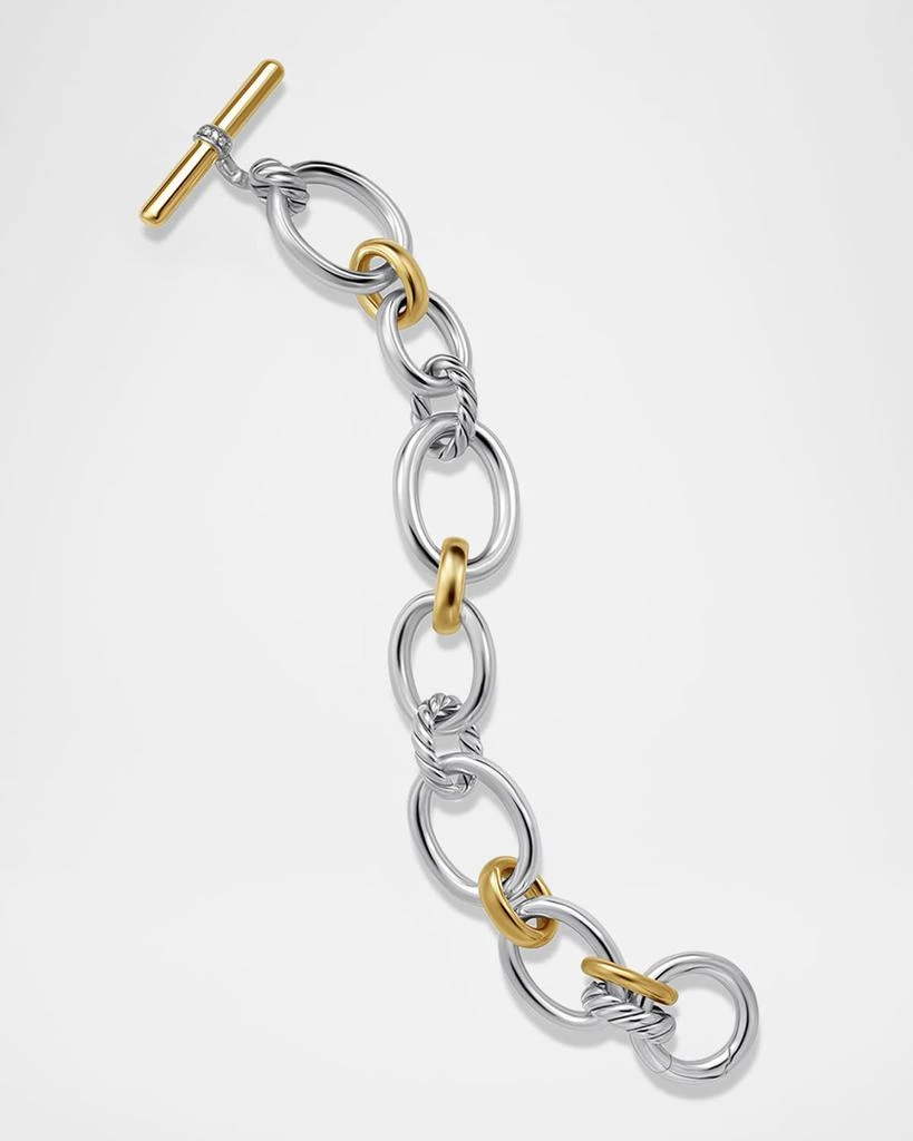 David Yurman DY Mercer Bracelet with Diamonds in Silver and 18K Gold, 25mm 3