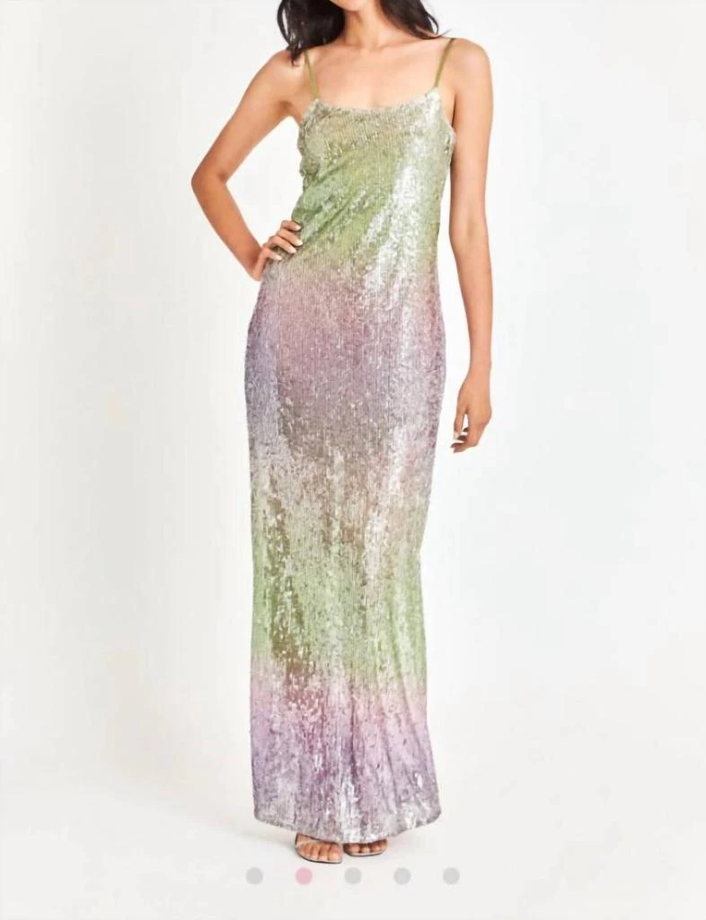 LOVESHACKFANCY Sequin Dress In Lilac Leaves 2