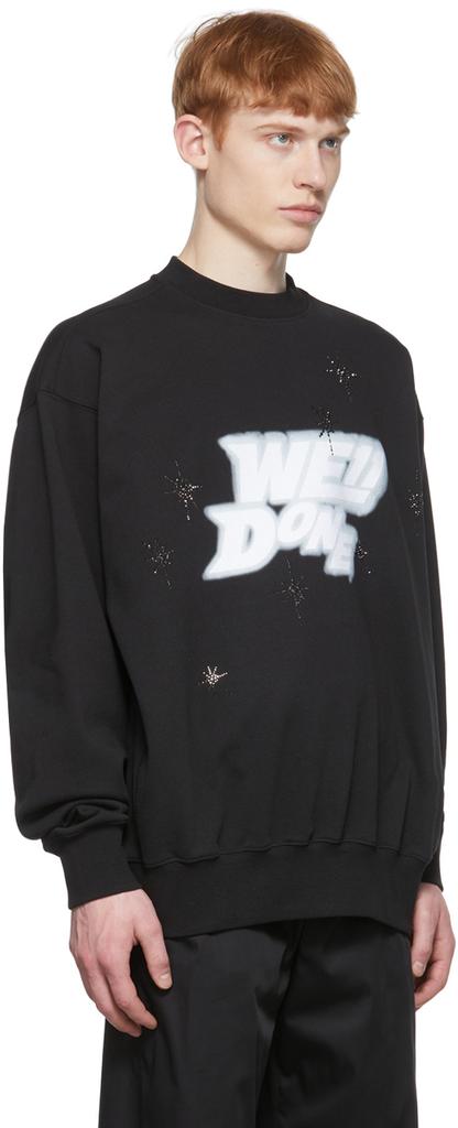We11done Black Cotton Sweatshirt
