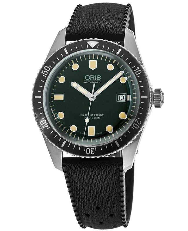 Oris Oris Divers Sixty-Five Green Dial Black Rubber Strap Men's Watch 01 733 7720 4057-07 4 21 18 1