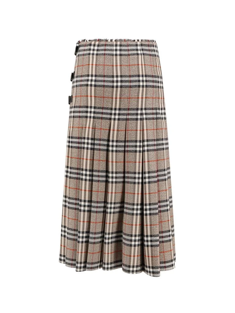 Burberry Burberry Checked Pleated Midi Skirt 2