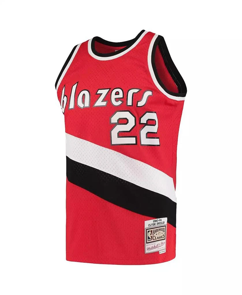 Mitchell 
Ness Men
s Clyde Drexler Red Portland Trail Blazers Hardwood Classics 1983-84 Swingman Jersey 3