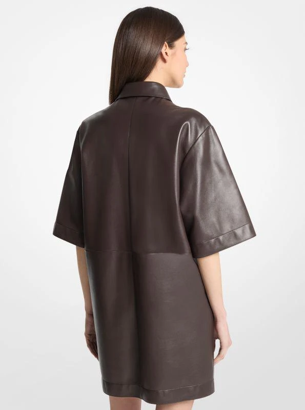 Michael Kors Leather Short-Sleeve Shirt Dress 2