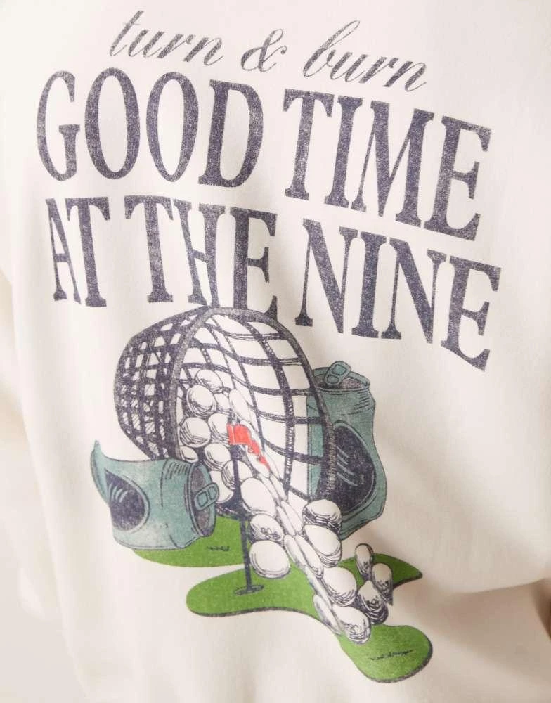 Abercrombie & Fitch Abercrombie & Fitch golf motif back sweat top in white 4