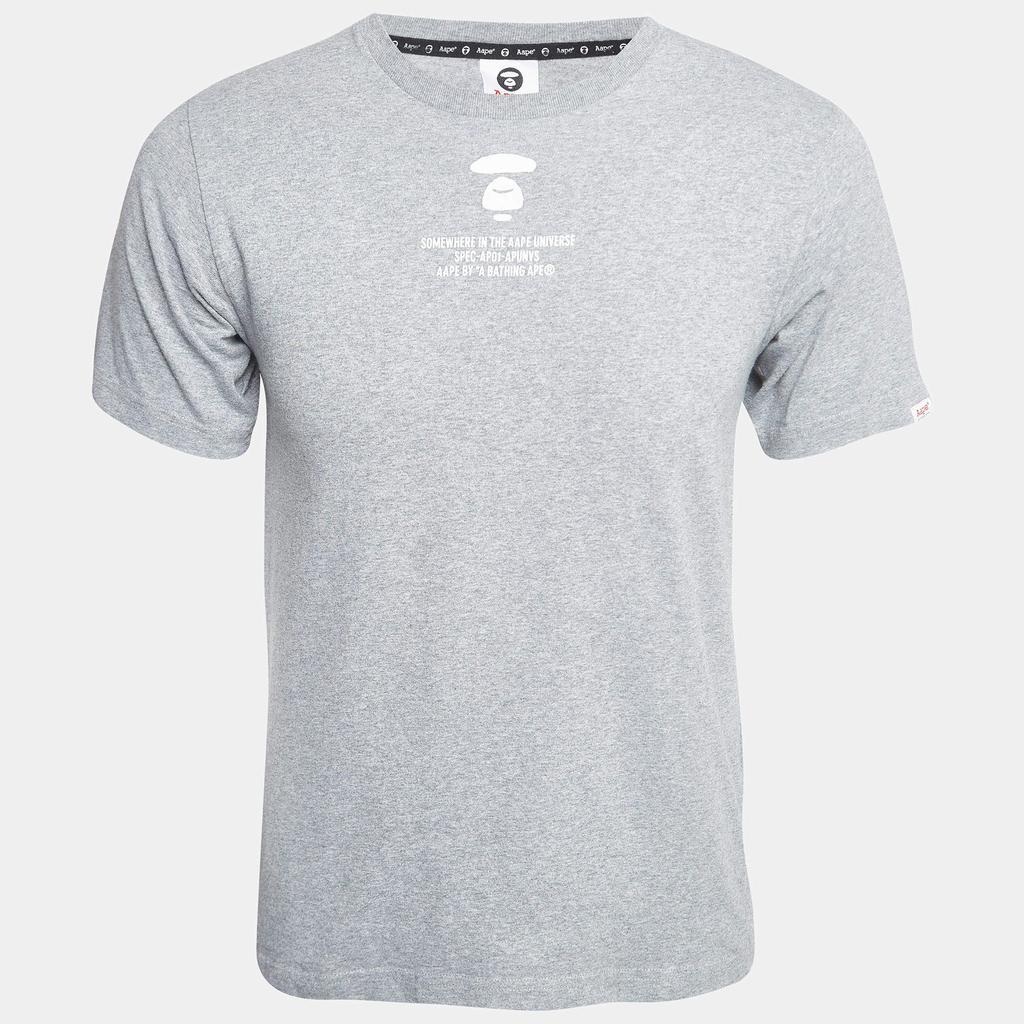 A Bathing Ape A Bathing Ape Grey Aape Universe Print Cotton Crew Neck T-Shirt S