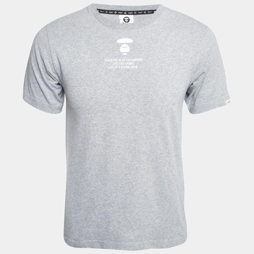 A Bathing Ape A Bathing Ape Grey Aape Universe Print Cotton Crew Neck T-Shirt S 1