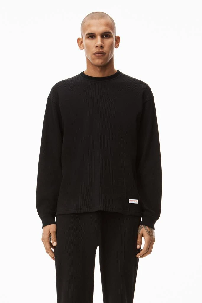 Alexander Wang UNISEX LONG SLEEVE IN COTTON WAFFLE THERMAL 1