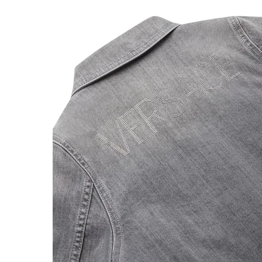 Young Versace Kids Pointed Collar Denim Jacket 3