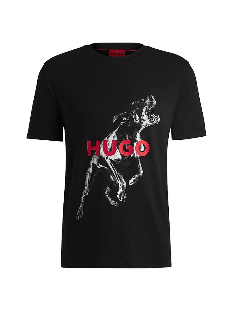 Hugo Boss Oversize-Fit T-Shirt in Cotton with Animal Graphic T