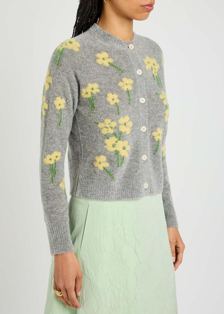 Bernadette Nonna floral-intarsia wool-blend cardigan