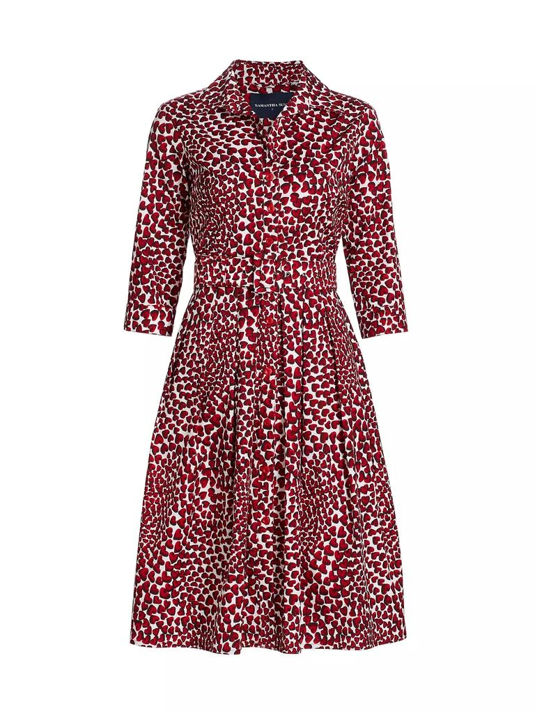 SAMANTHA SUNG Audrey Three-Quarter Sleeve Midi-Shirtdress 1