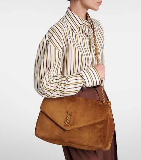 Yves Saint Laurent Calypso Large suede shoulder bag 7