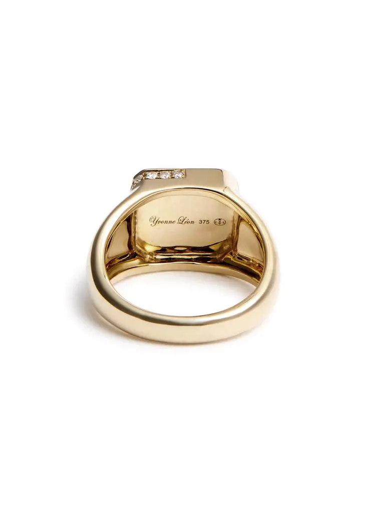 YVONNE LEON Bague Petit Damier 9kt gold pinky ring 3