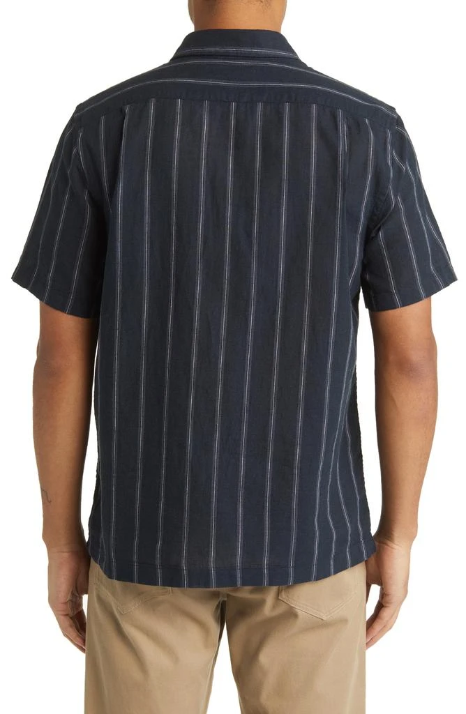 Vince Windsor Stripe Short Sleeve Linen Button-Up Shirt 3