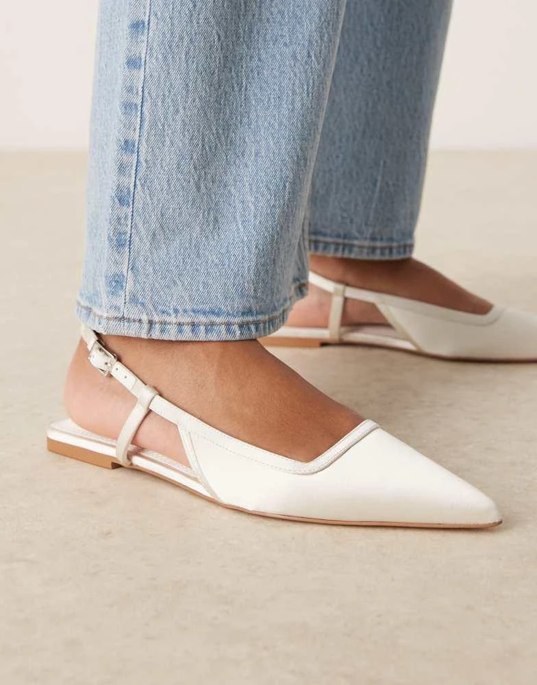 ASOS ASOS DESIGN Lorraine slingback ballet in ivory satin 3