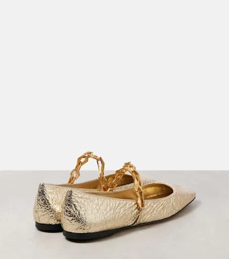Jimmy Choo Diamond Tilda metallic leather Mary Jane flats 2