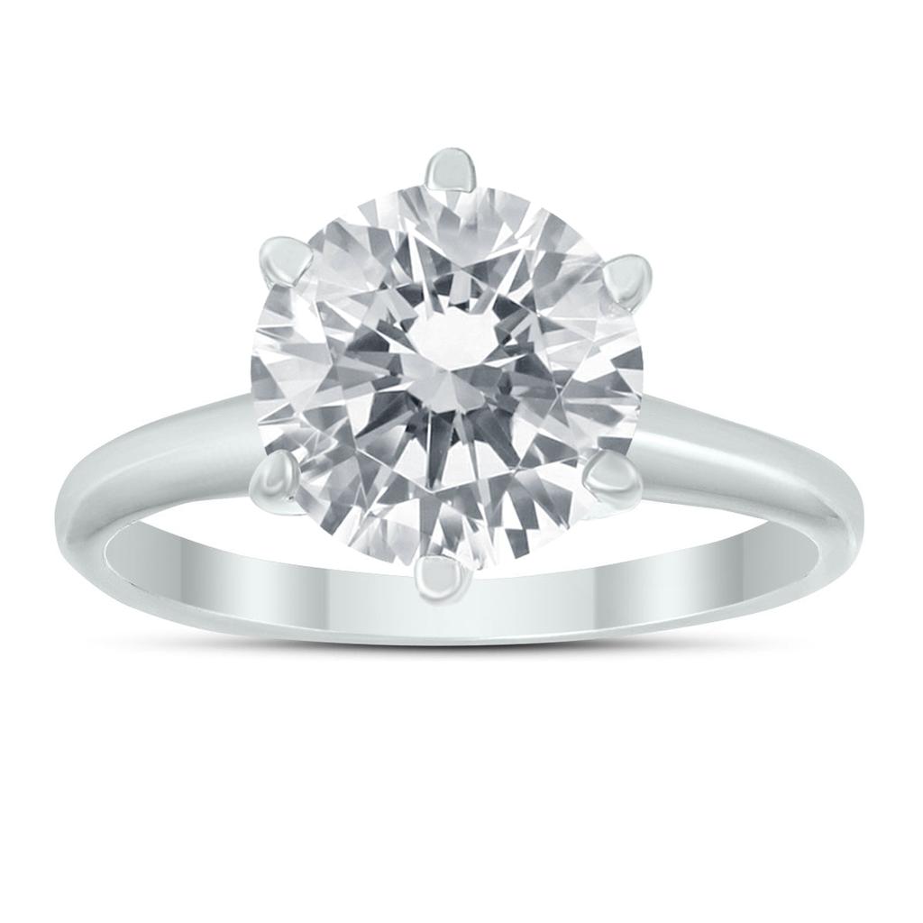 SSELECTS Premium Quality - 2 Carat Diamond Solitaire Ring In 14K White Gold J Color, I1-I2 Clarity