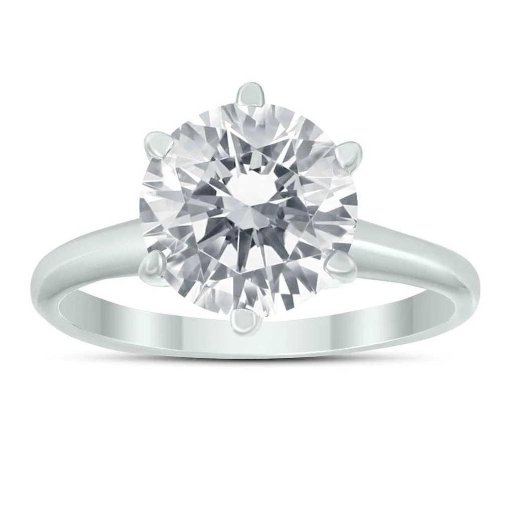 SSELECTS Premium Quality - 2 Carat Diamond Solitaire Ring In 14K White Gold J Color, I1-I2 Clarity 1