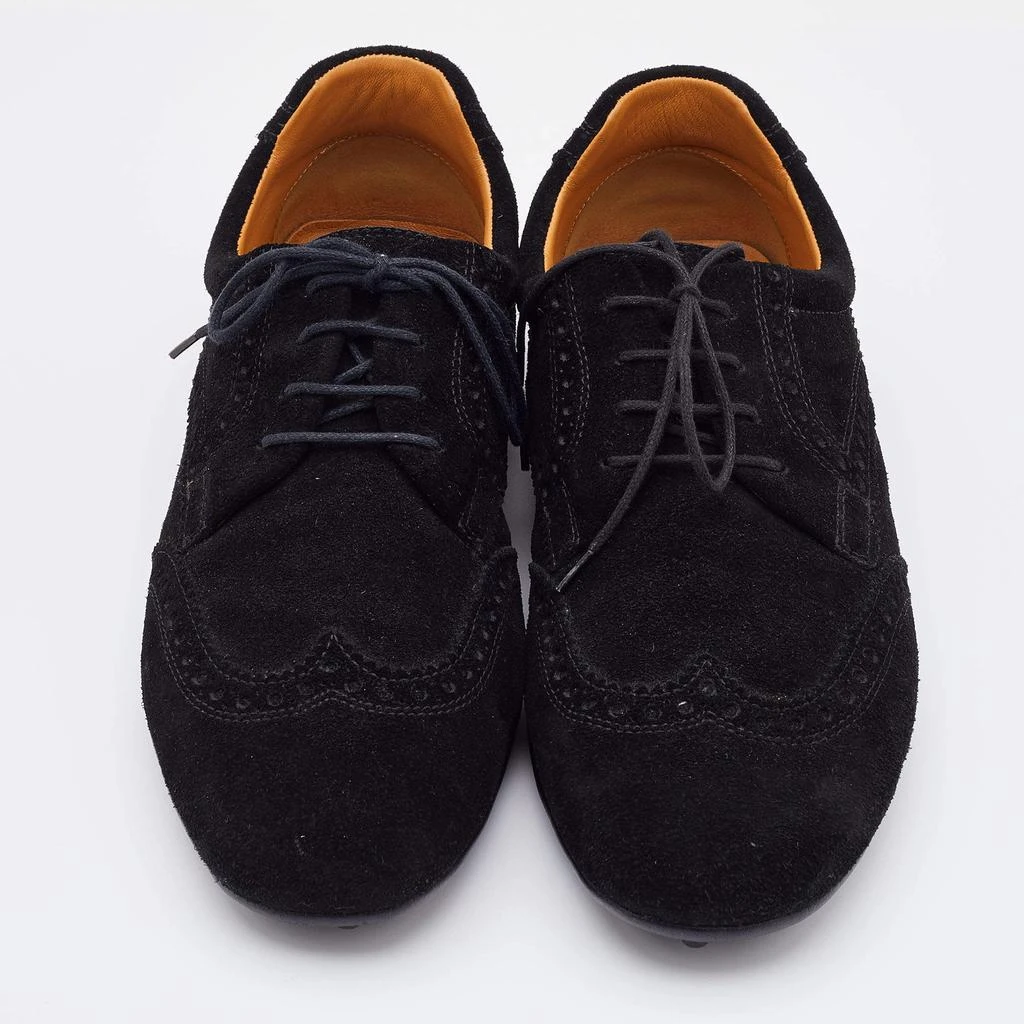 Gucci Gucci Black Brogue Suede Derby Lace Up Loafers Size 41 3