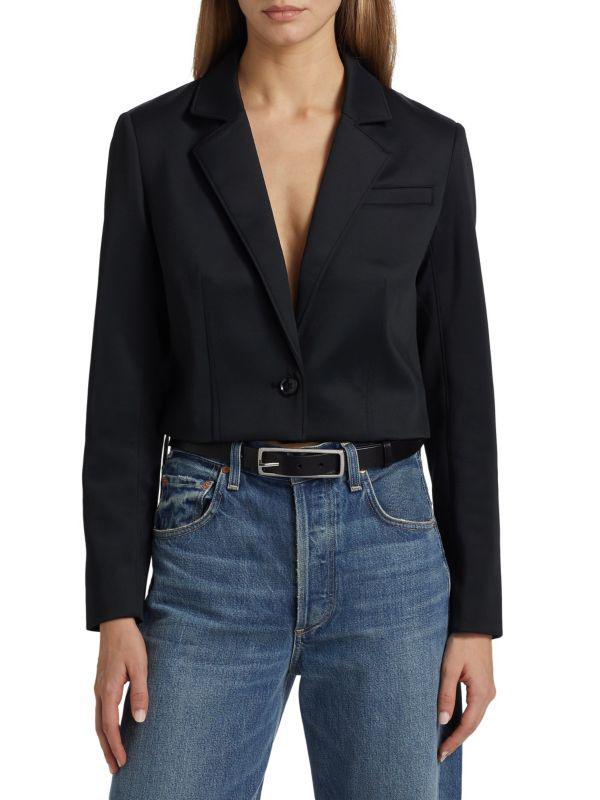 Hudson Cropped Single-Button Blazer