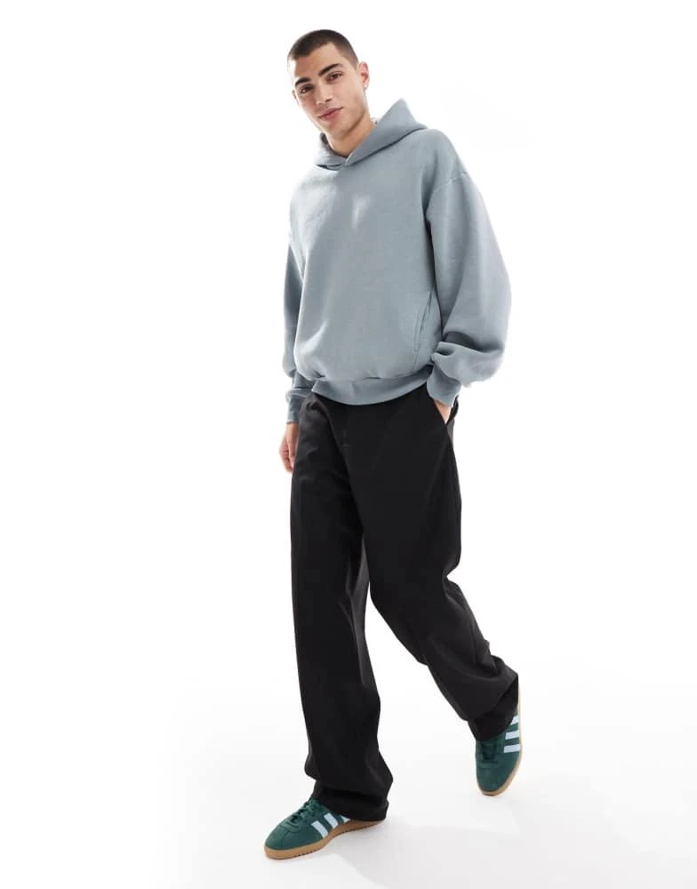 Bershka Bershka boxy hoodie in light blue 4
