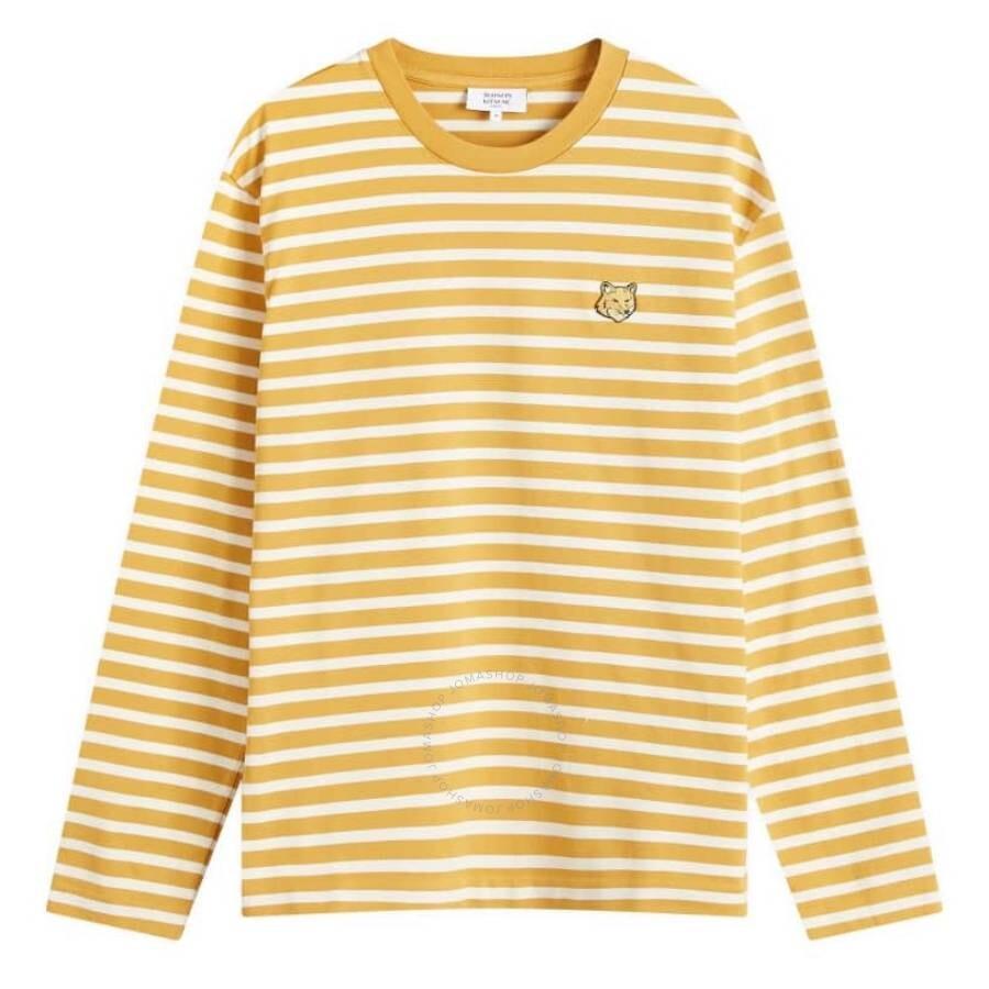 Maison Kitsune Fox Head Patch Stripe Marin T-Shirt