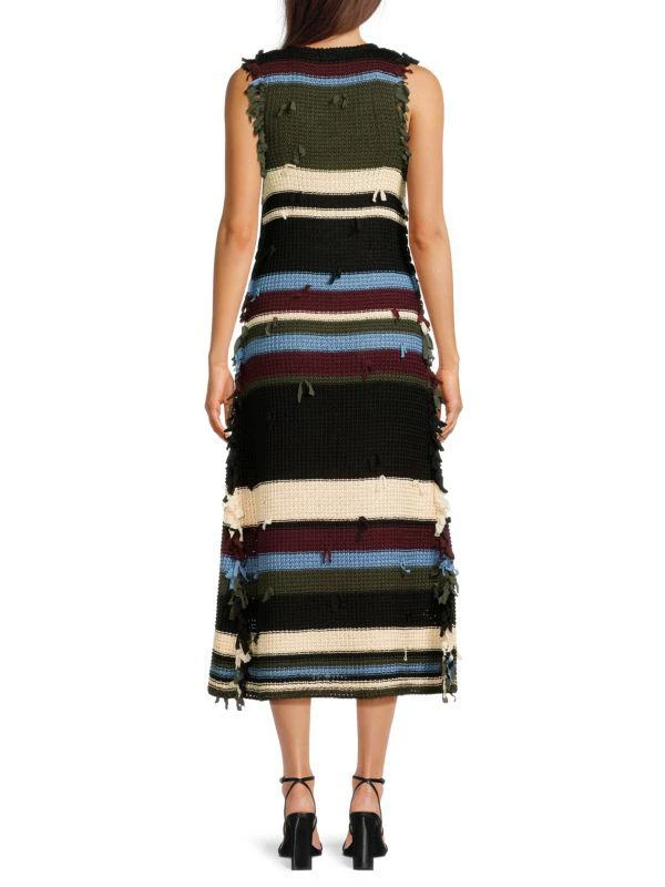 Salvatore Ferragamo Striped Knot Midi Dress 2