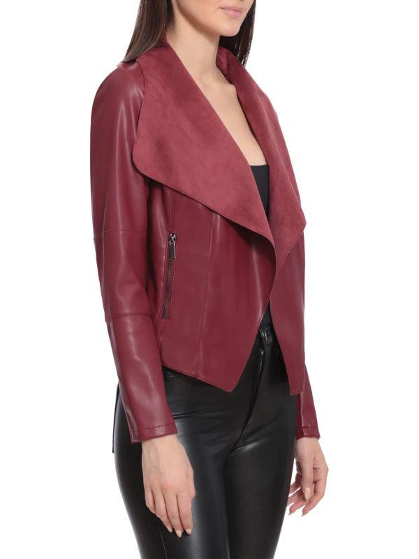 Bagatelle Open Front Faux Leather Jacket 3