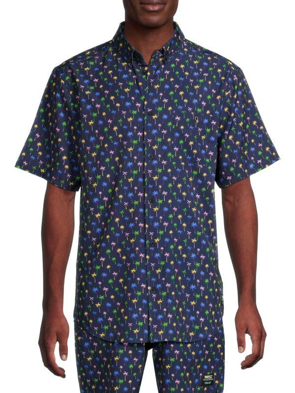 WeSC Oden ​Micro Palm Print Button-Front Shirt 1