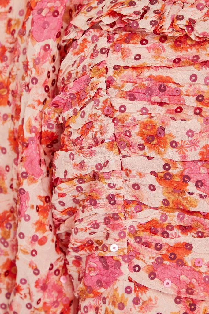 BYTIMO Sequin-embellished floral-print georgette maxi dress 4