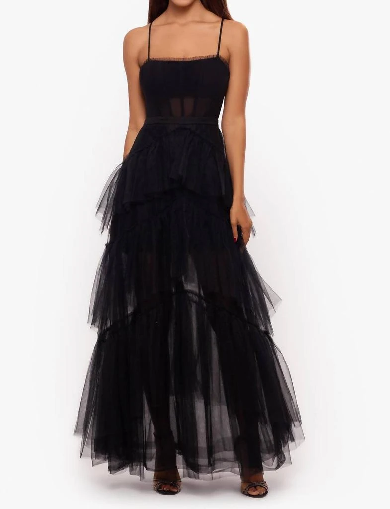 Betsy & Adam Betsy & Adam - Tiered Ruffletulle Corset Gown 3