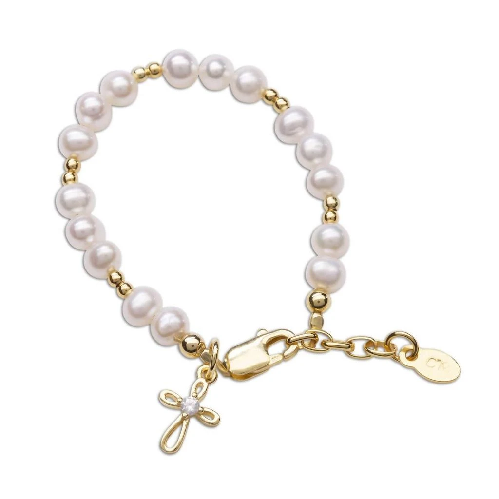 Cherished Moments Cherished Moments - Kid
s Mae Cross Pearl Bracelet