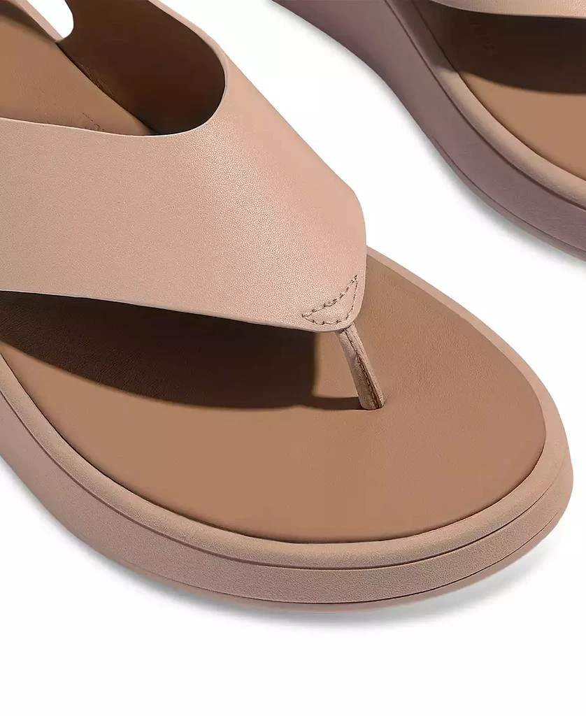 FitFlop Women's F-Mode Leather Flatform Back Strap T-Post Sandals 4
