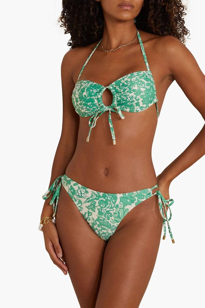 Peony Floral-print low-rise bikini briefs
