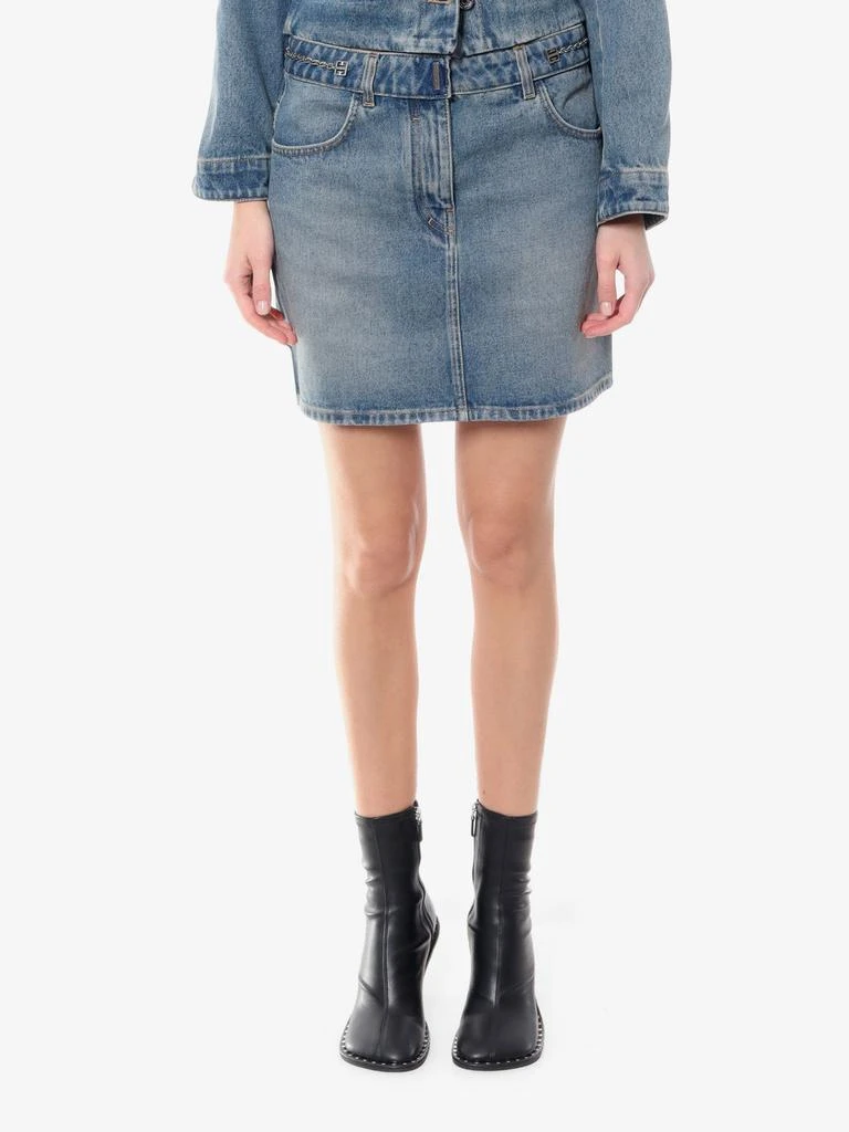 Givenchy Denim skirt with 4g chain 3