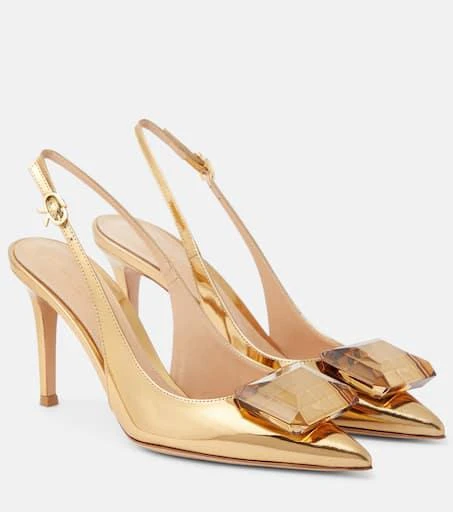 Gianvito Rossi Jaipur metallic leather slingback pumps 1
