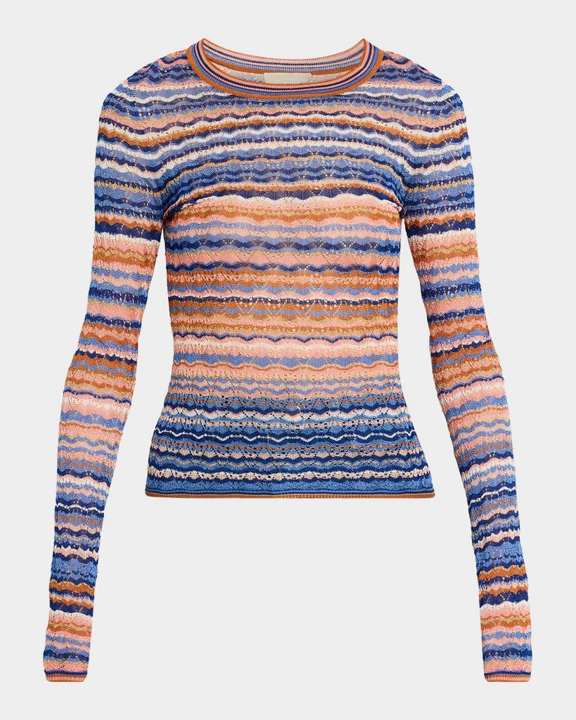 Ulla Johnson Lunaire Stripe Pointelle Knit Top