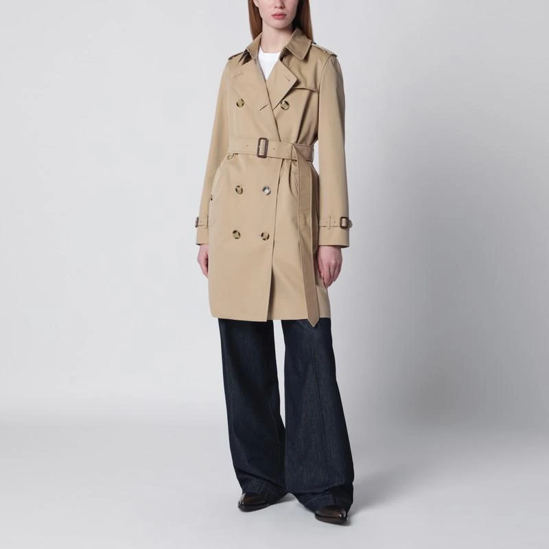 Burberry Beige double-breasted Kensington cotton trench coat