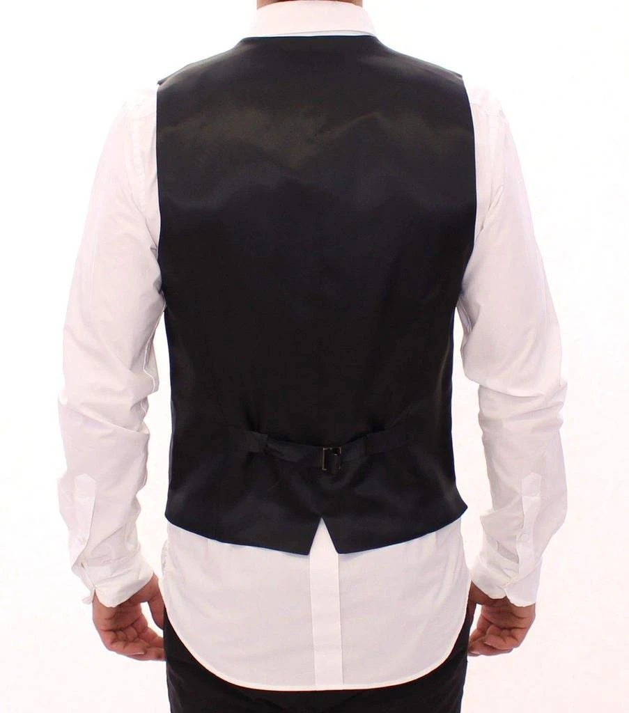 Dolce & Gabbana Dolce & Gabbana Black Striped Wool Single Breasted Vest 3