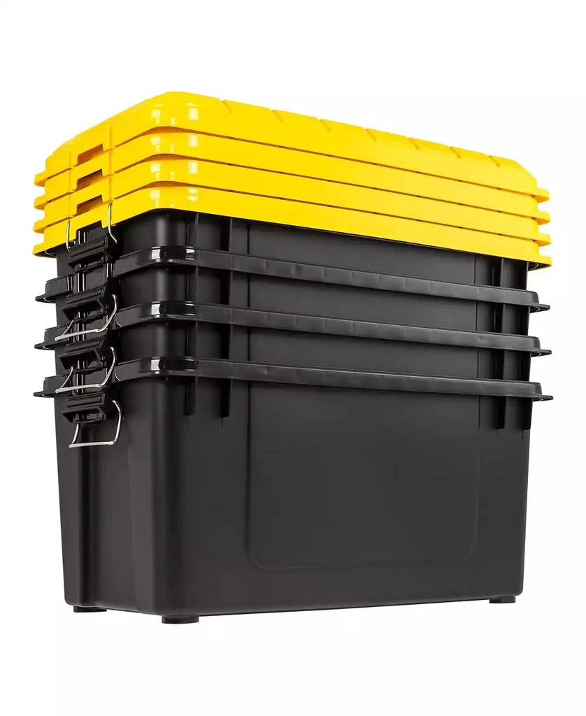IRIS USA 4Pack 82qt/20gal WeatherPro Storage Utility Tote Container Box, Yellow 8