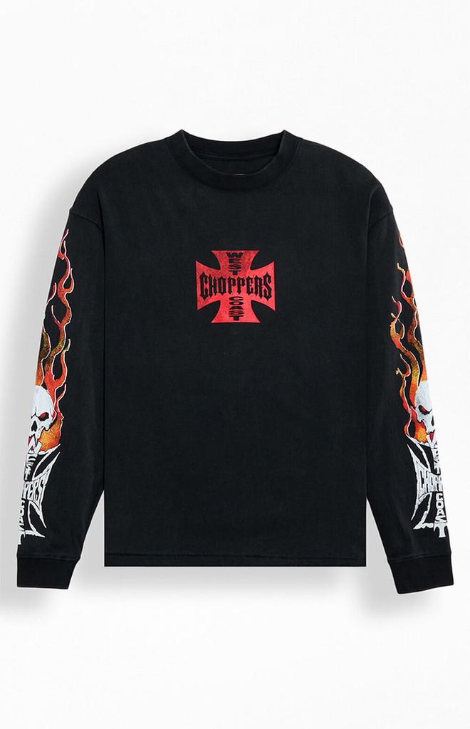 West Coast Choppers Flames Long Sleeve T-Shirt - T-Shirts